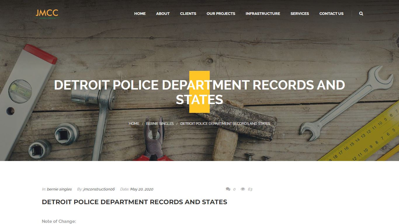 Detroit Police Department Records and States - JMCC Infra projects ...