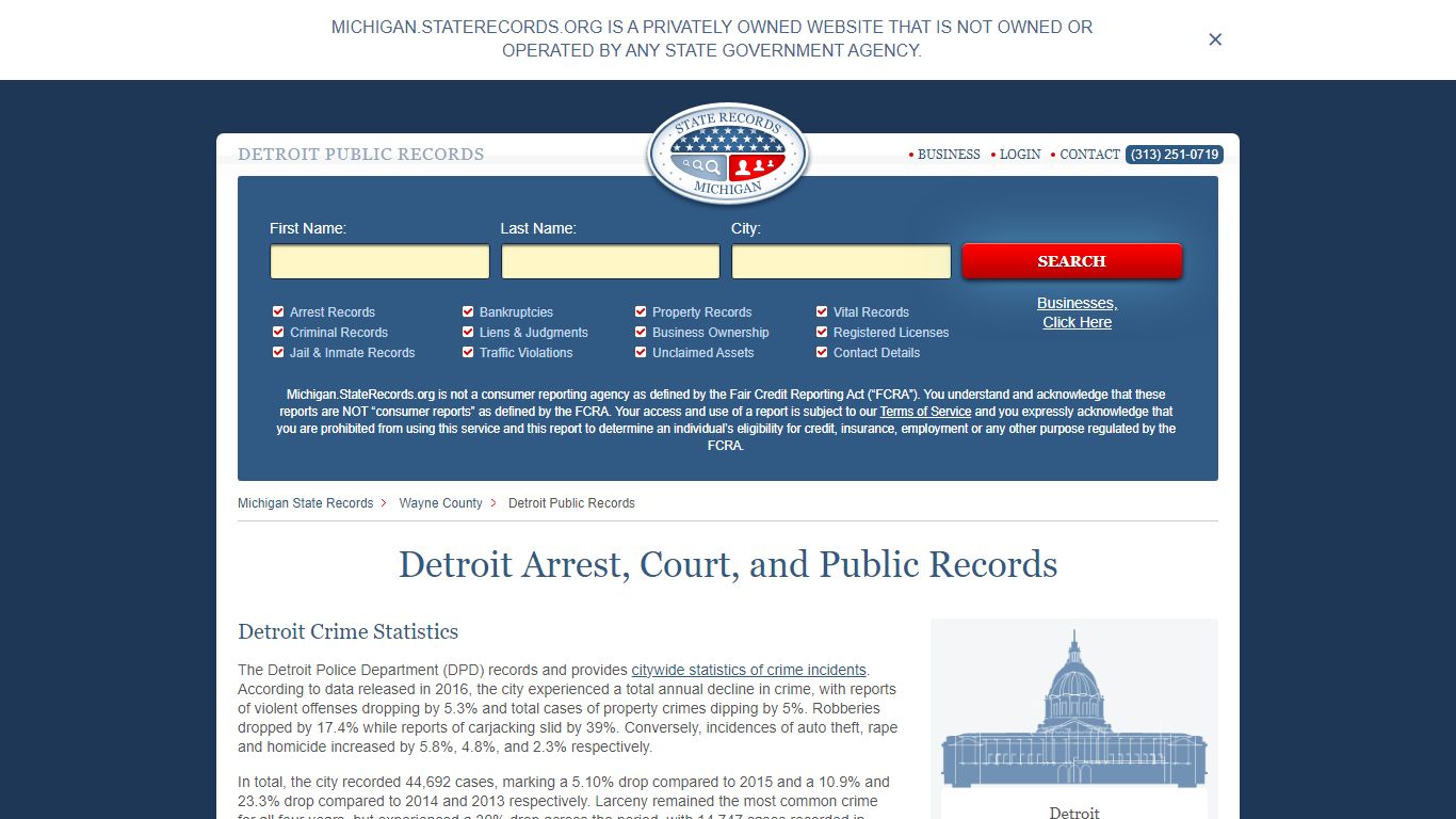 Detroit Arrest and Public Records | Michigan.StateRecords.org